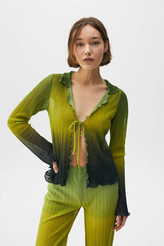 Ombre Pleated Blouse