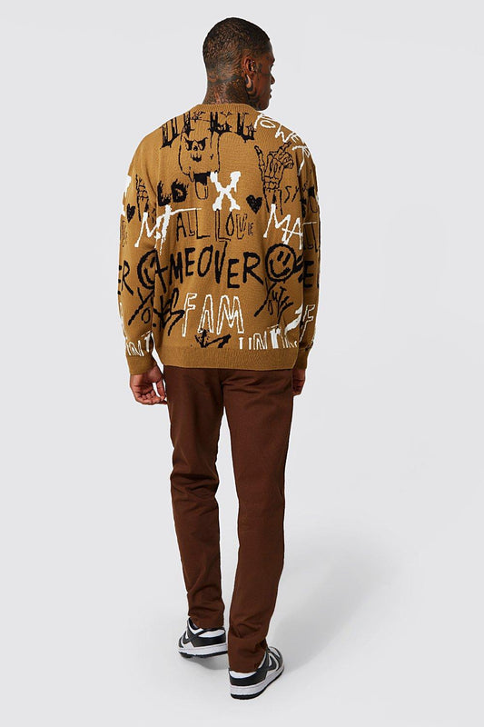 Relaxed Fit Printed Chino Trouser