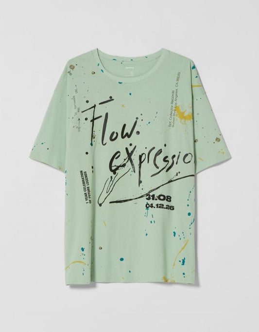 Oversized Paint Splatter Print T-Shirt