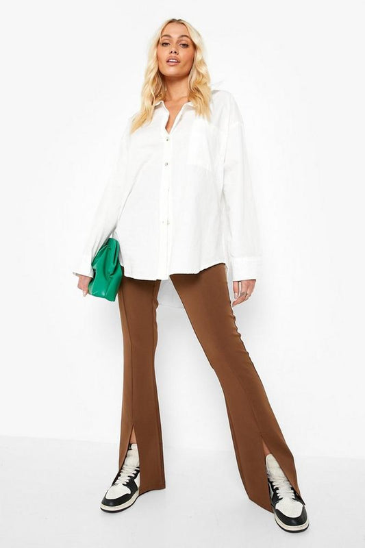 Split Front Skinny Dress Pants