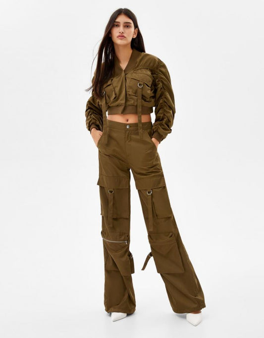 Satin Cargo Jacket
