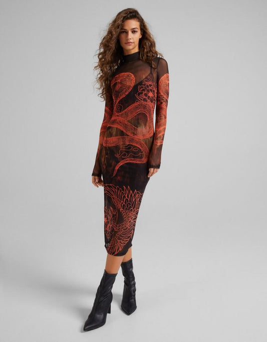 Tulle Dress with Long Sleeve